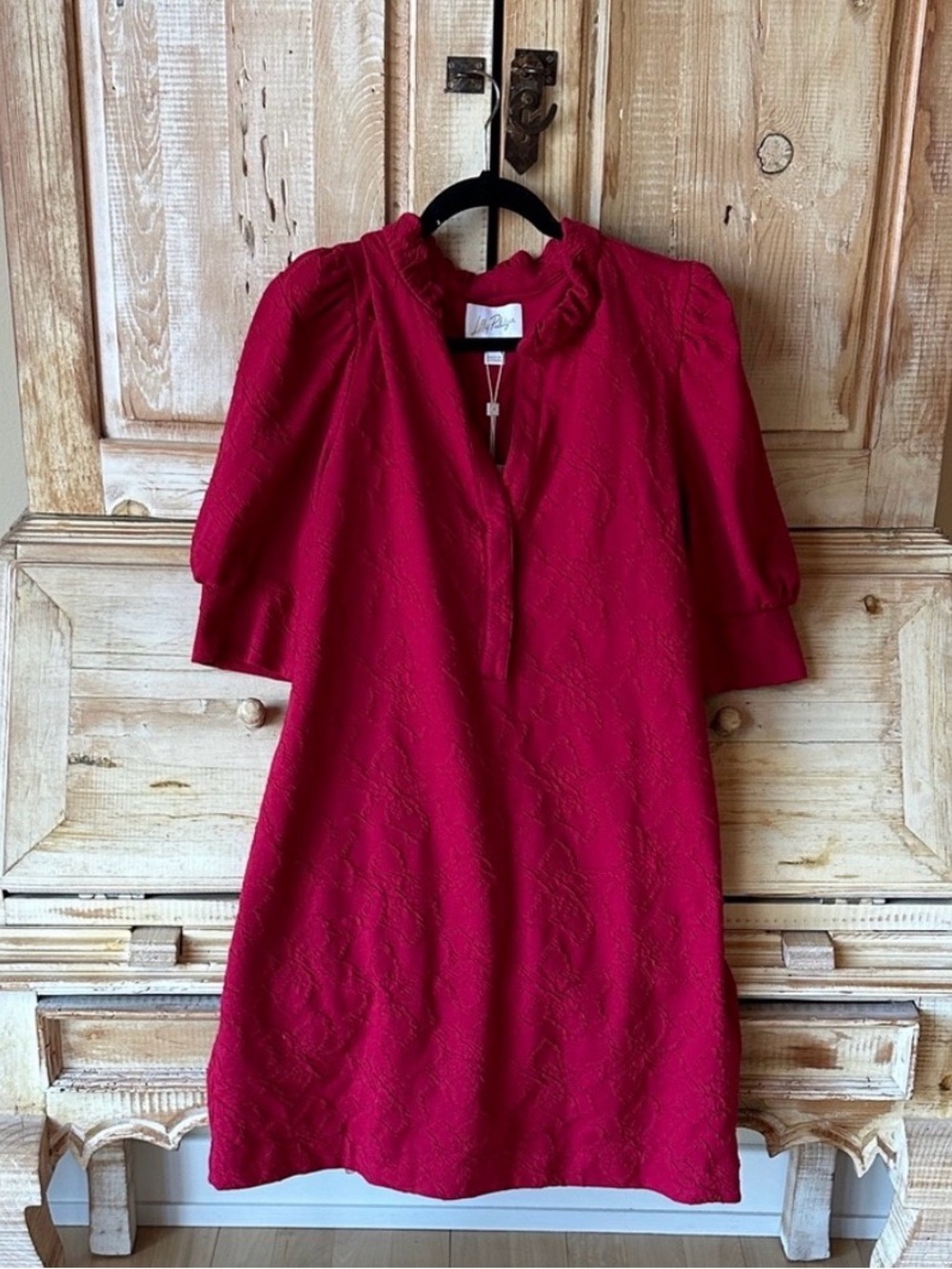 Lilly Pulitzer Vibrant Red quarter  Sleeve Dress Size XL